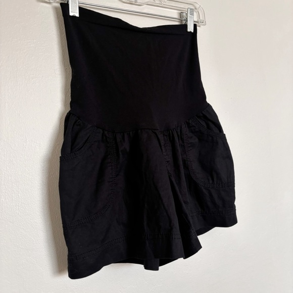 Motherhood Maternity Shorts in Black Size Small NEW Cotton Stretch Belly Band - Picture 2 of 11